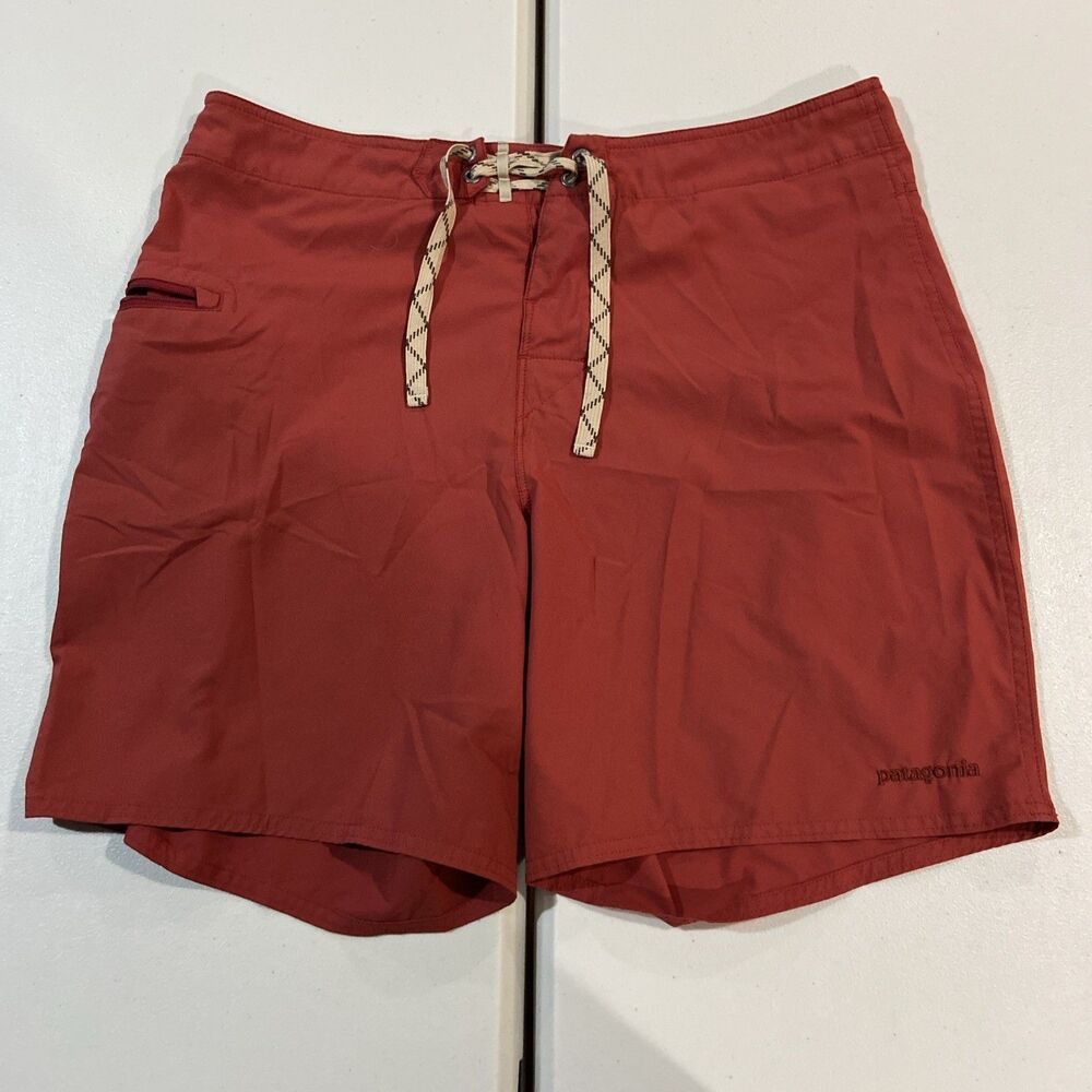 Patagonia Stretch Planing Boardshorts Men 32 Red Surf Swim Coastal Beach